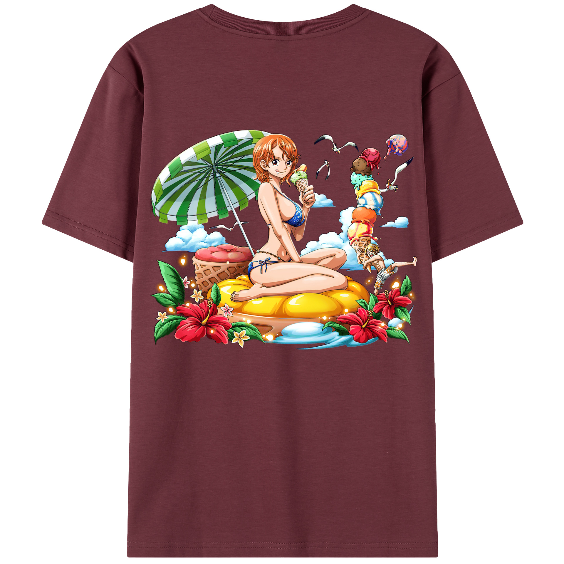 ワンピース ナミ ONE PIECE Nami 綿100％半袖Tシャツ（背面プリント）